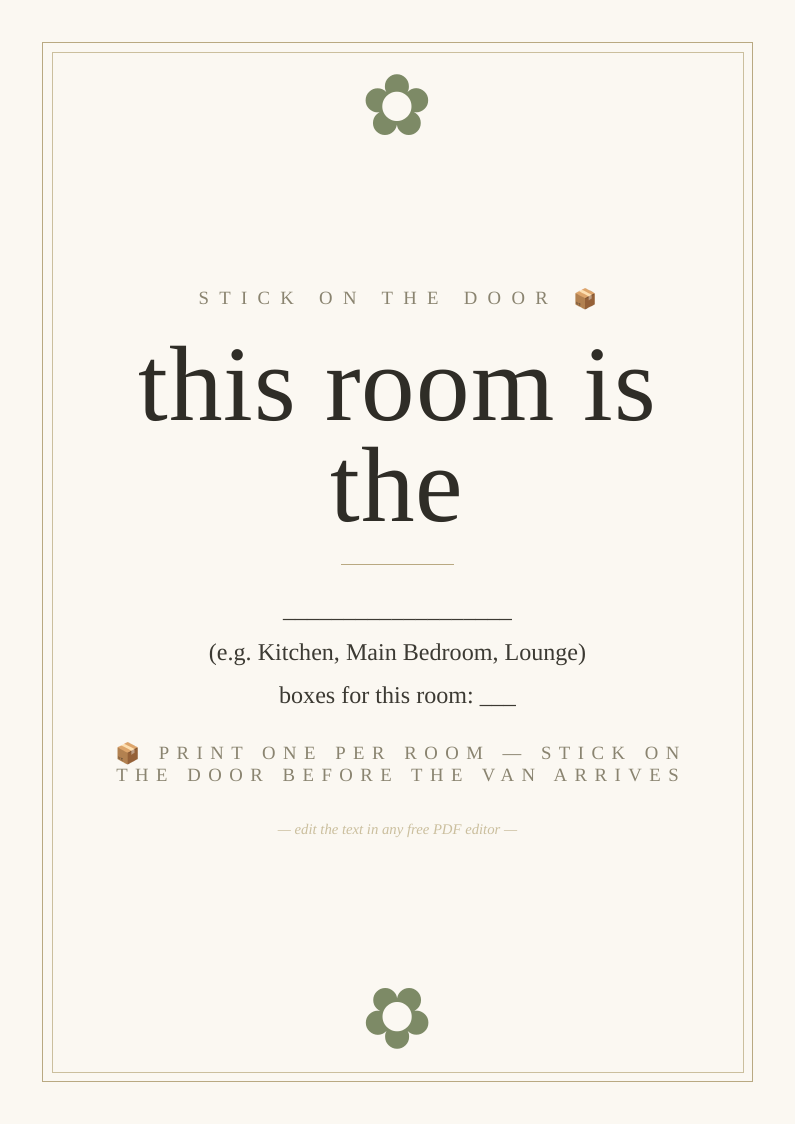 Moving room door labels