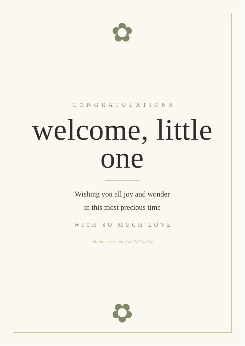 New baby card