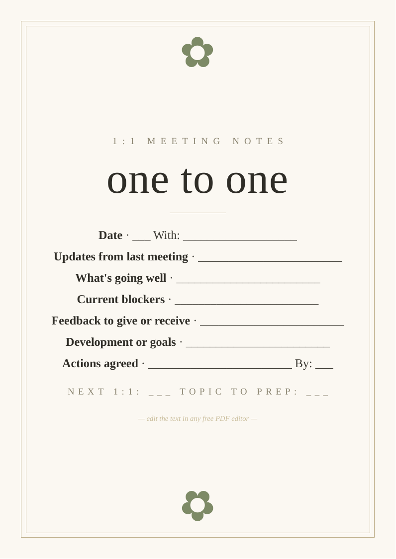 1-on-1 meeting notes