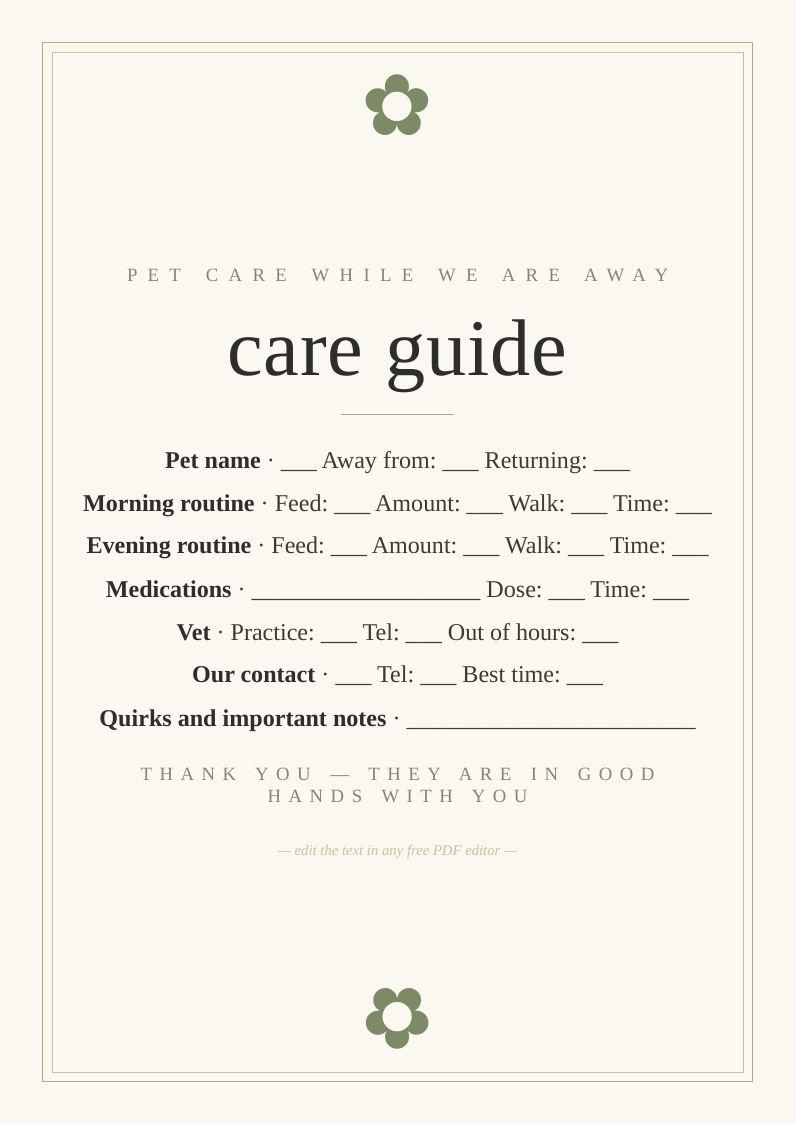 Holiday pet care guide