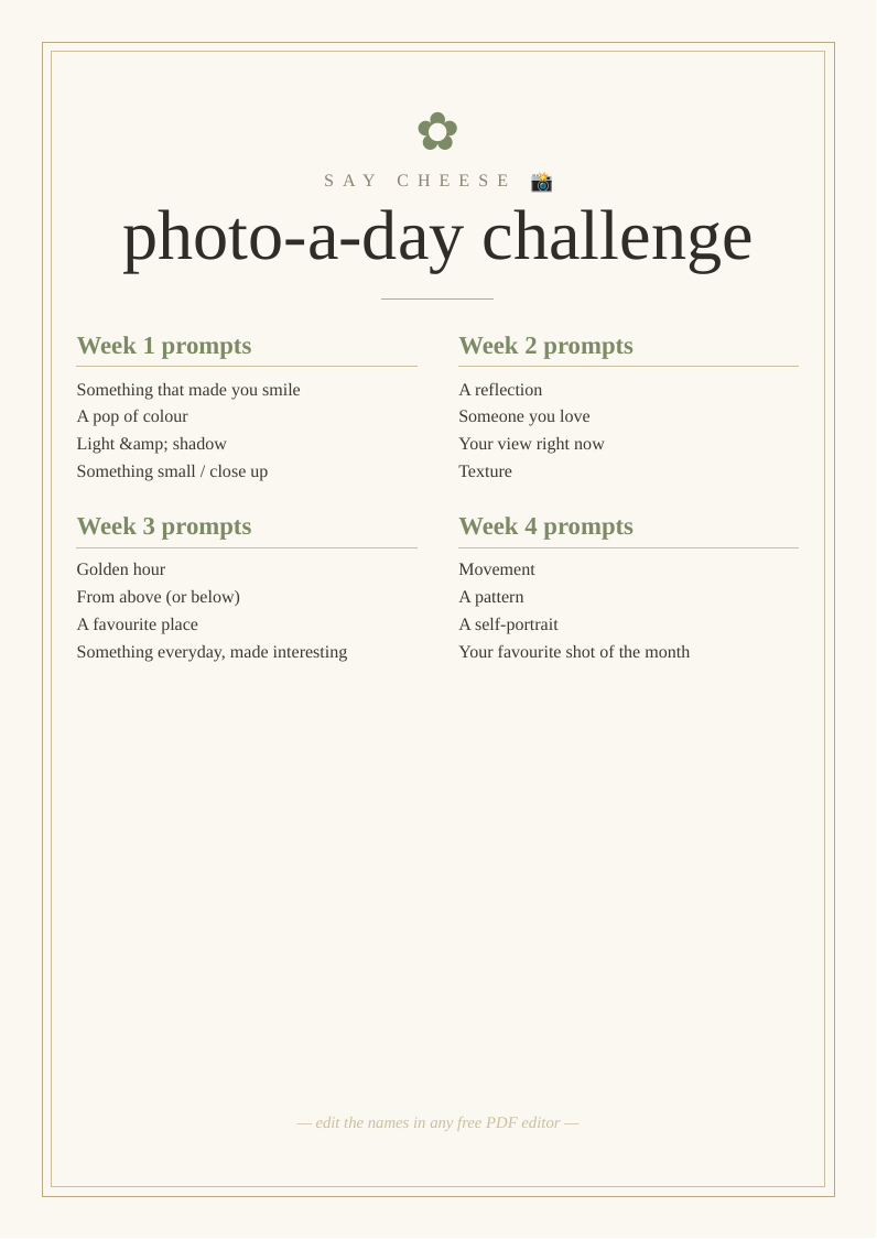 Photo-a-day challenge