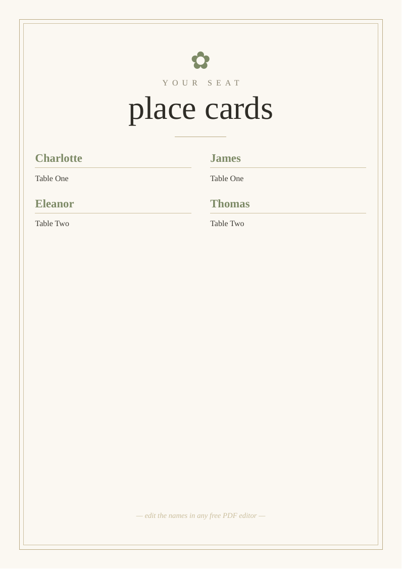 Place cards