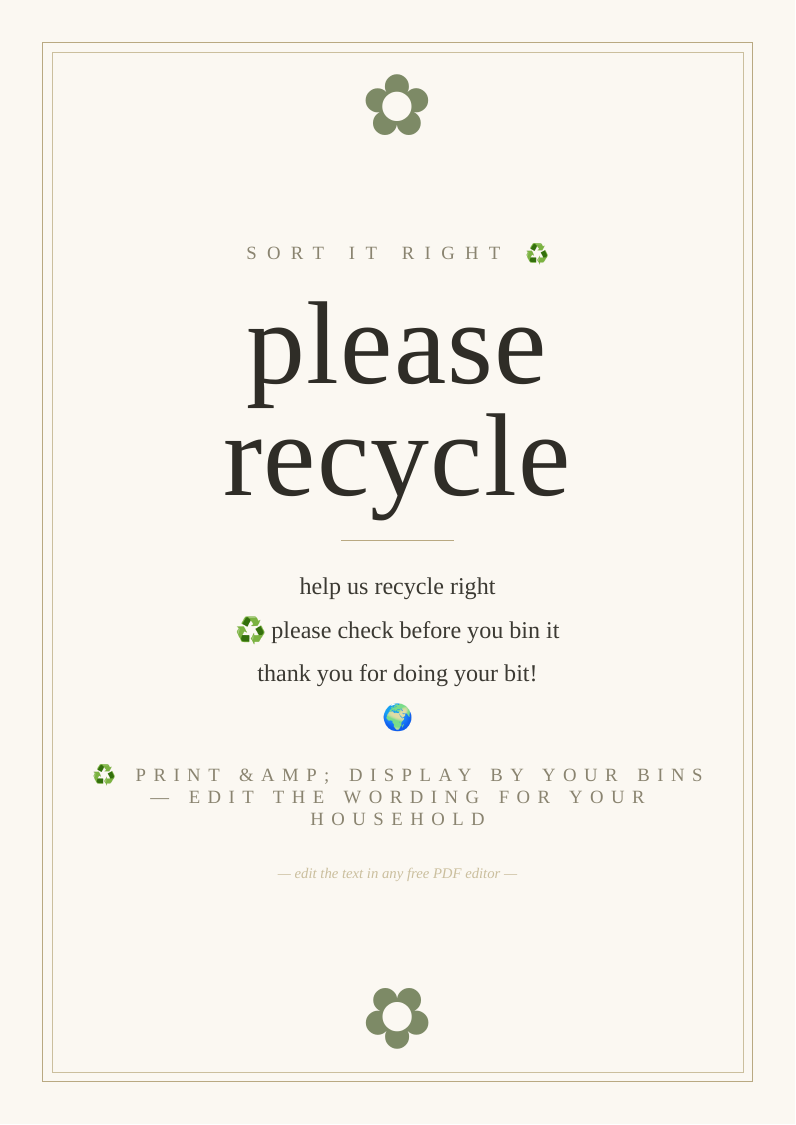 "Please recycle" sign