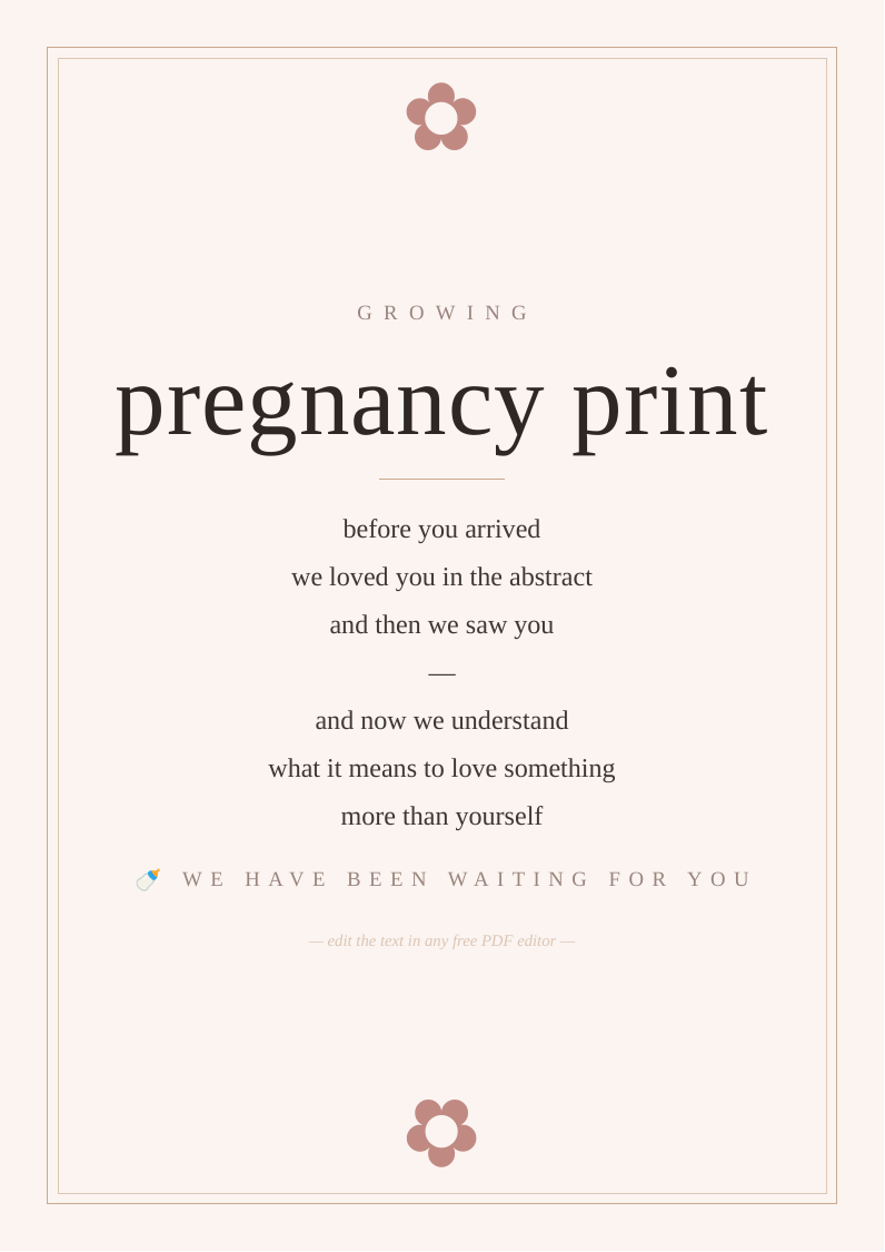 Pregnancy journey wall print