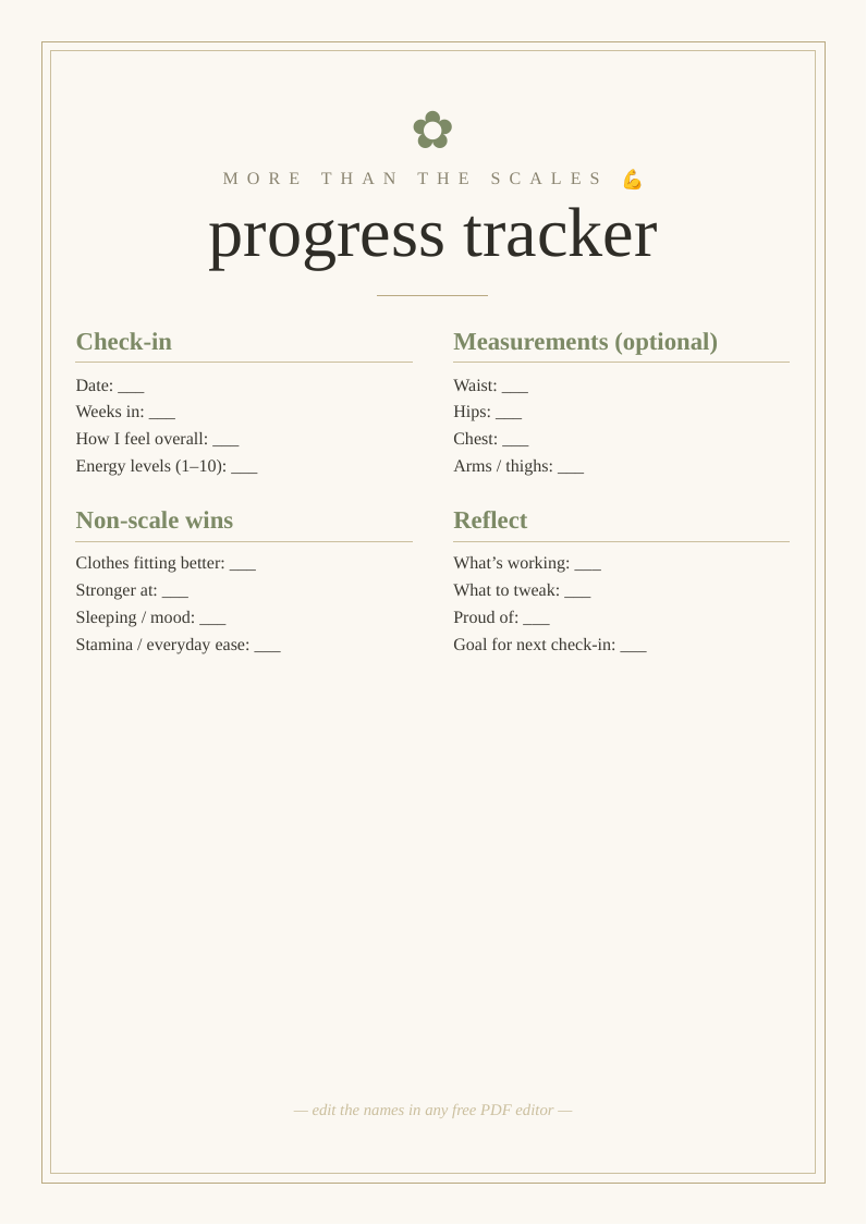 Fitness progress tracker