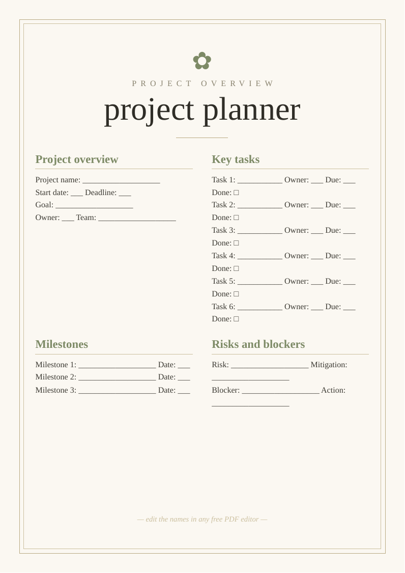 Project planner