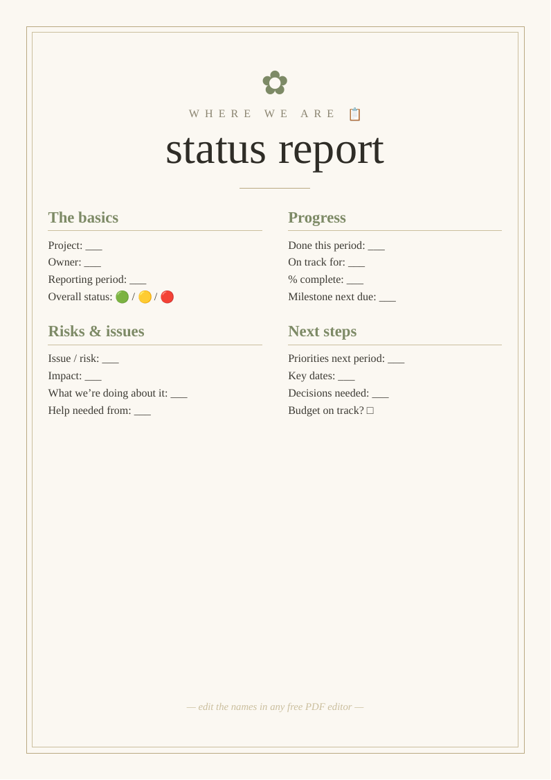 Project status report