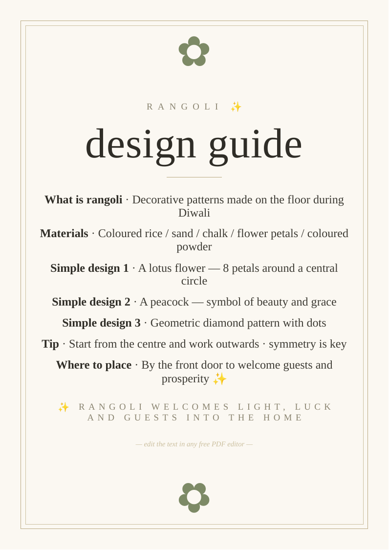 Rangoli design template
