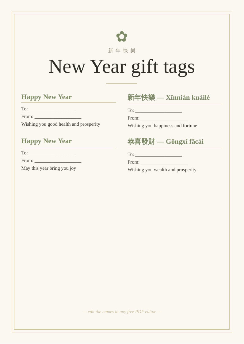 Red envelope gift tags