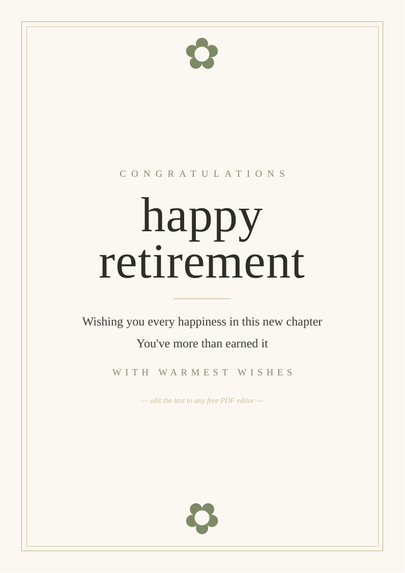 Retirement card