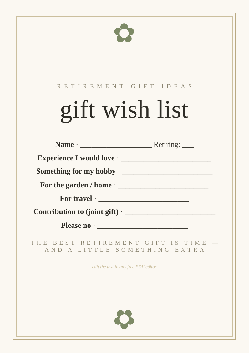 Retirement gift ideas list