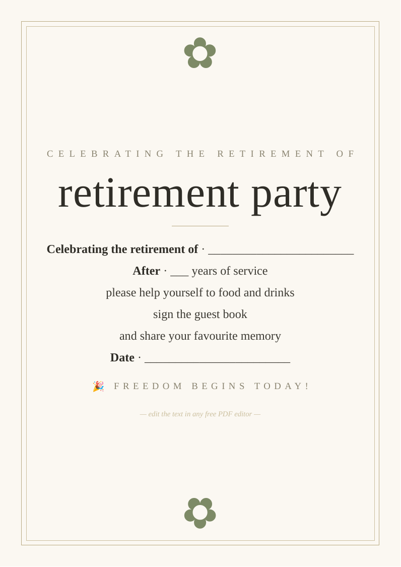 Retirement party welcome sign