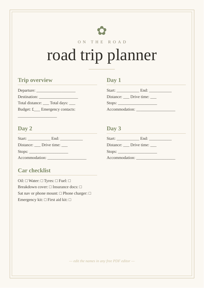 Road trip planner