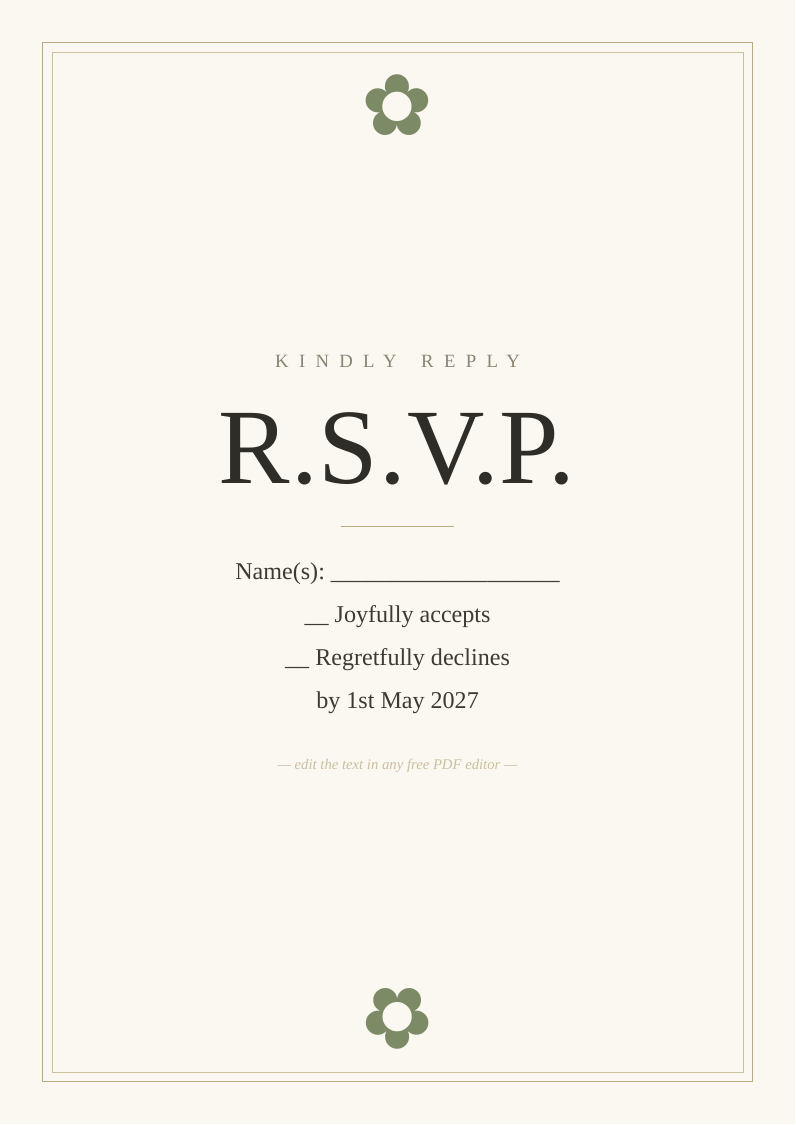 RSVP card
