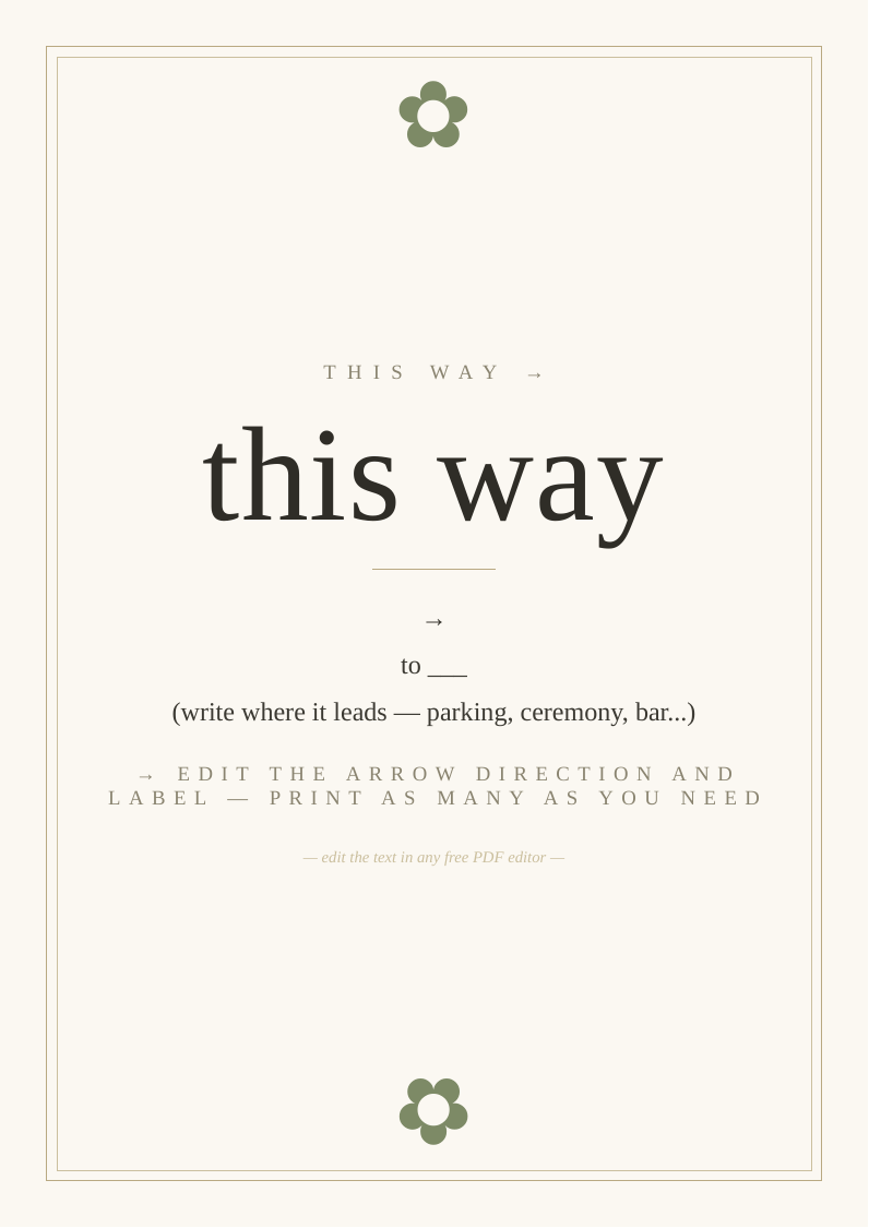 This way arrow sign