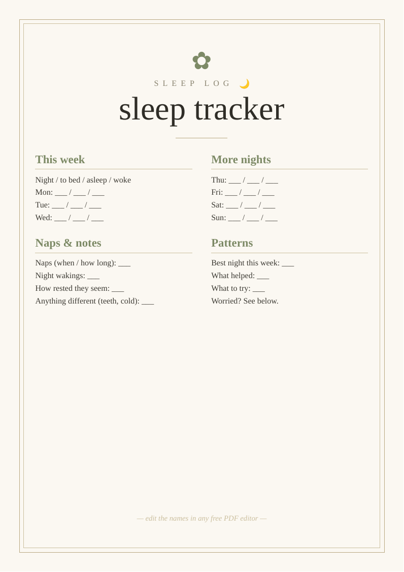 Kids' sleep tracker
