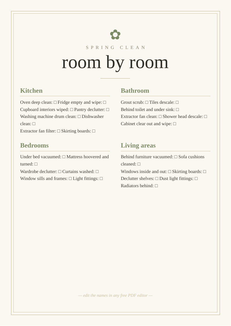 Spring cleaning room by room