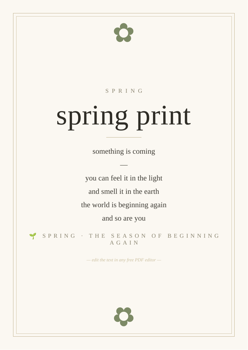 Spring seasonal wall art print