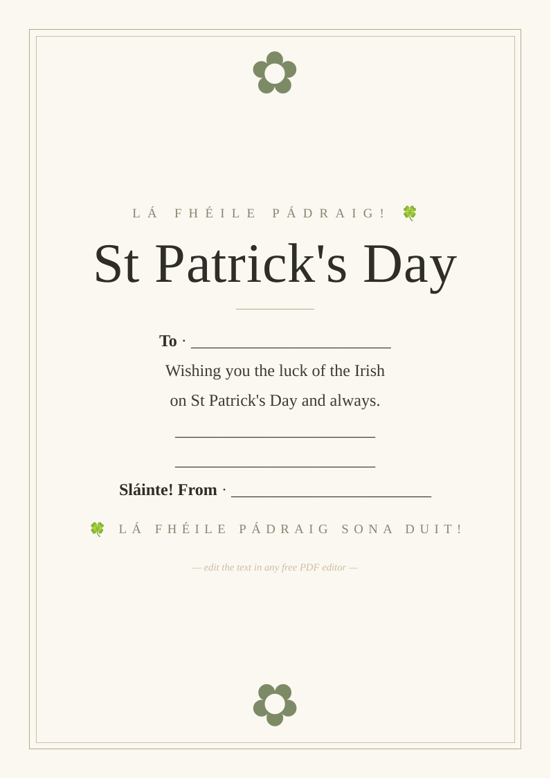 St Patrick's Day greeting card