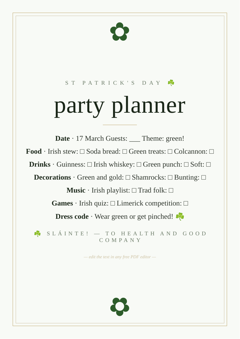 St Patrick's Day party guide