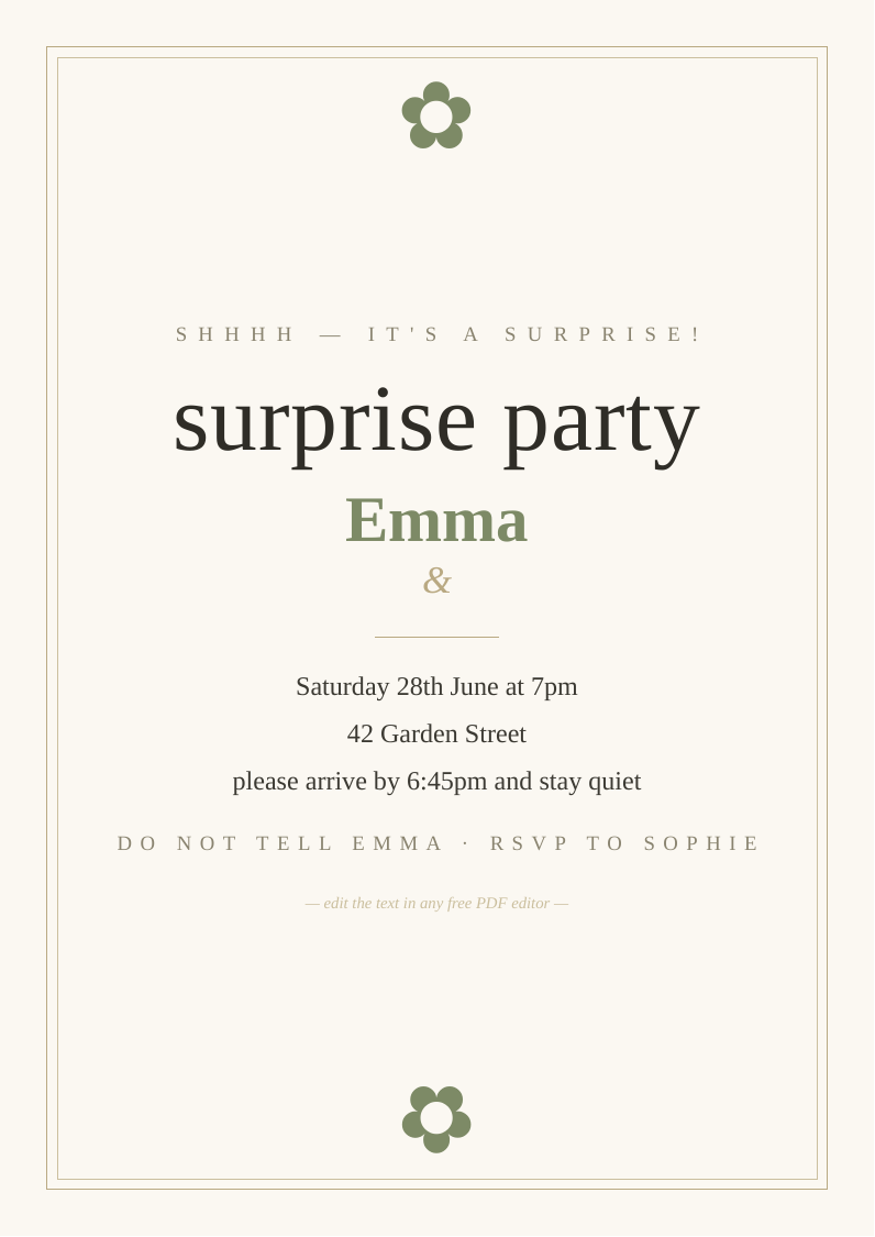 Surprise party invitation