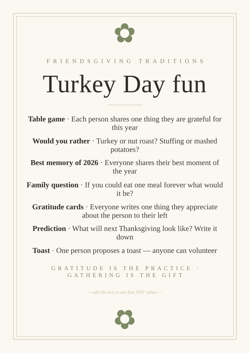 Thanksgiving family activities