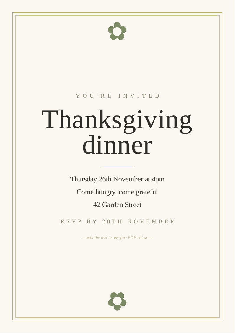 Thanksgiving invitation