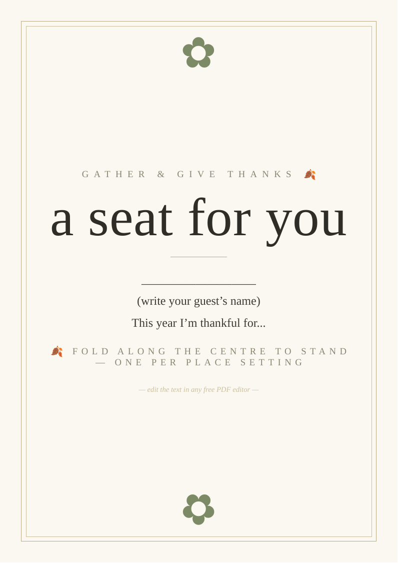 Thanksgiving place cards
