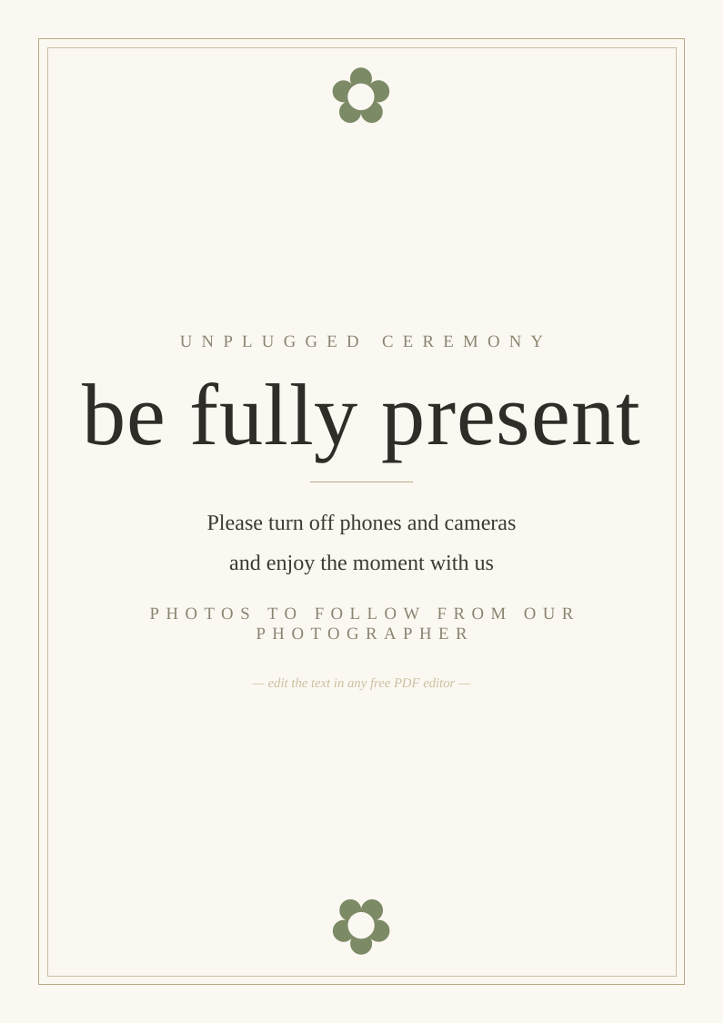 Unplugged ceremony