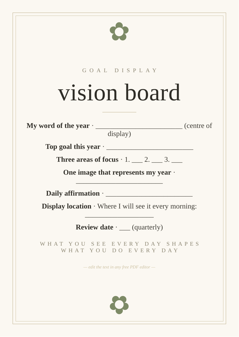 Home vision board display guide