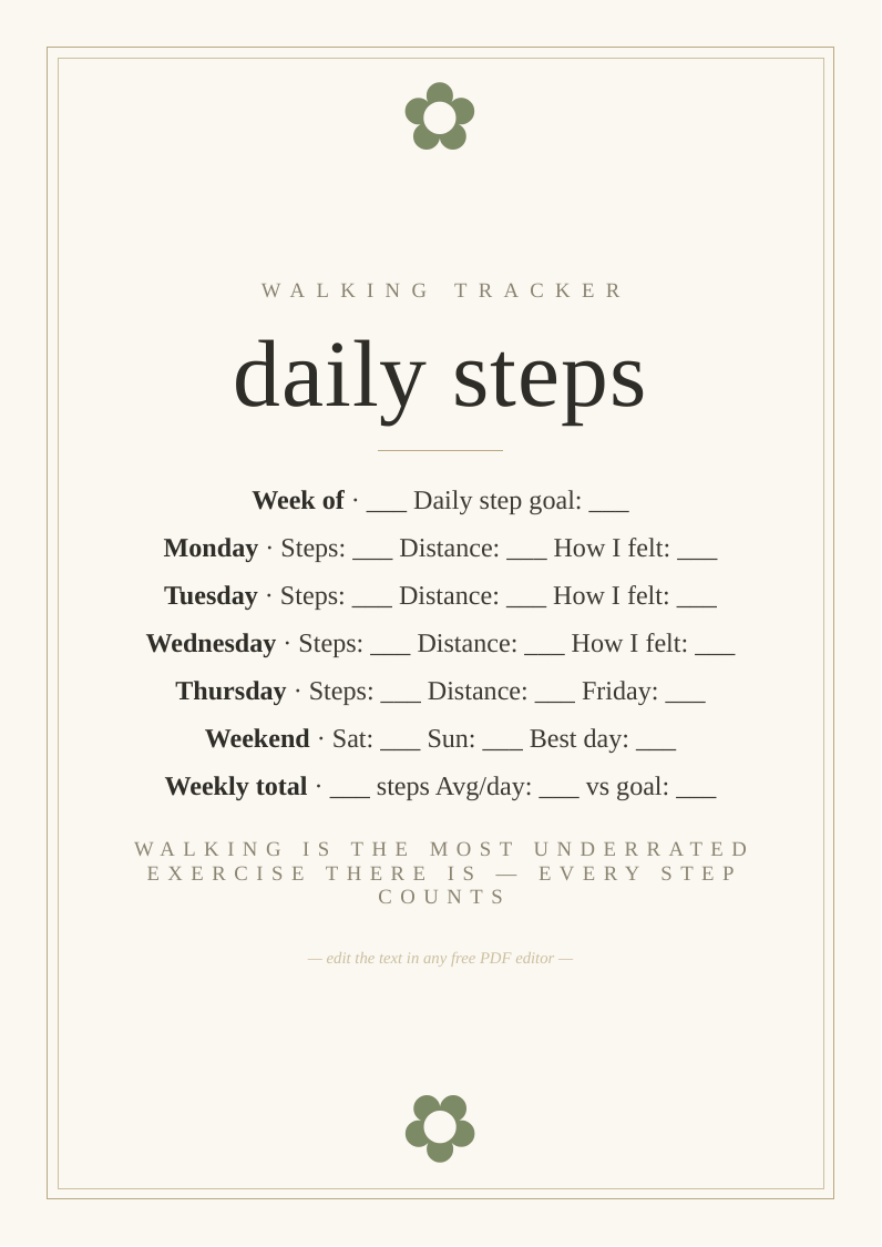 Daily walking and steps tracker