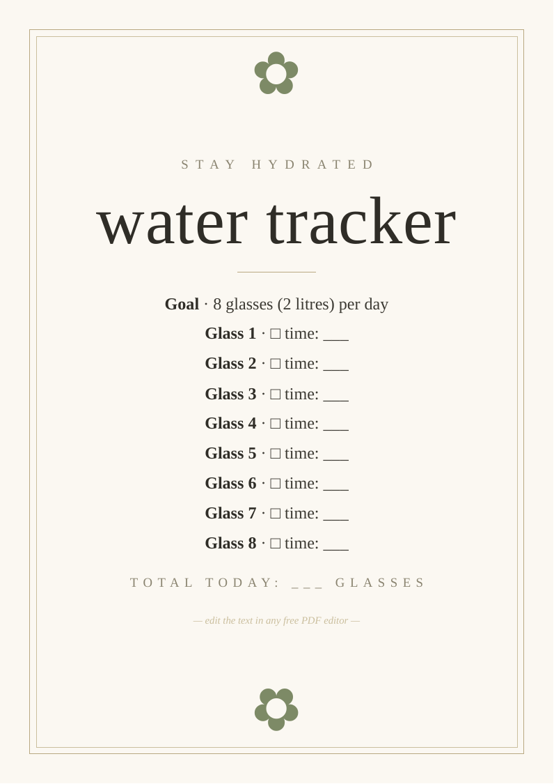 Daily water intake tracker