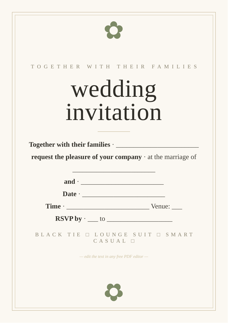 Wedding invitation template