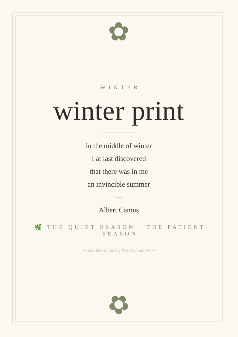 Winter seasonal wall print